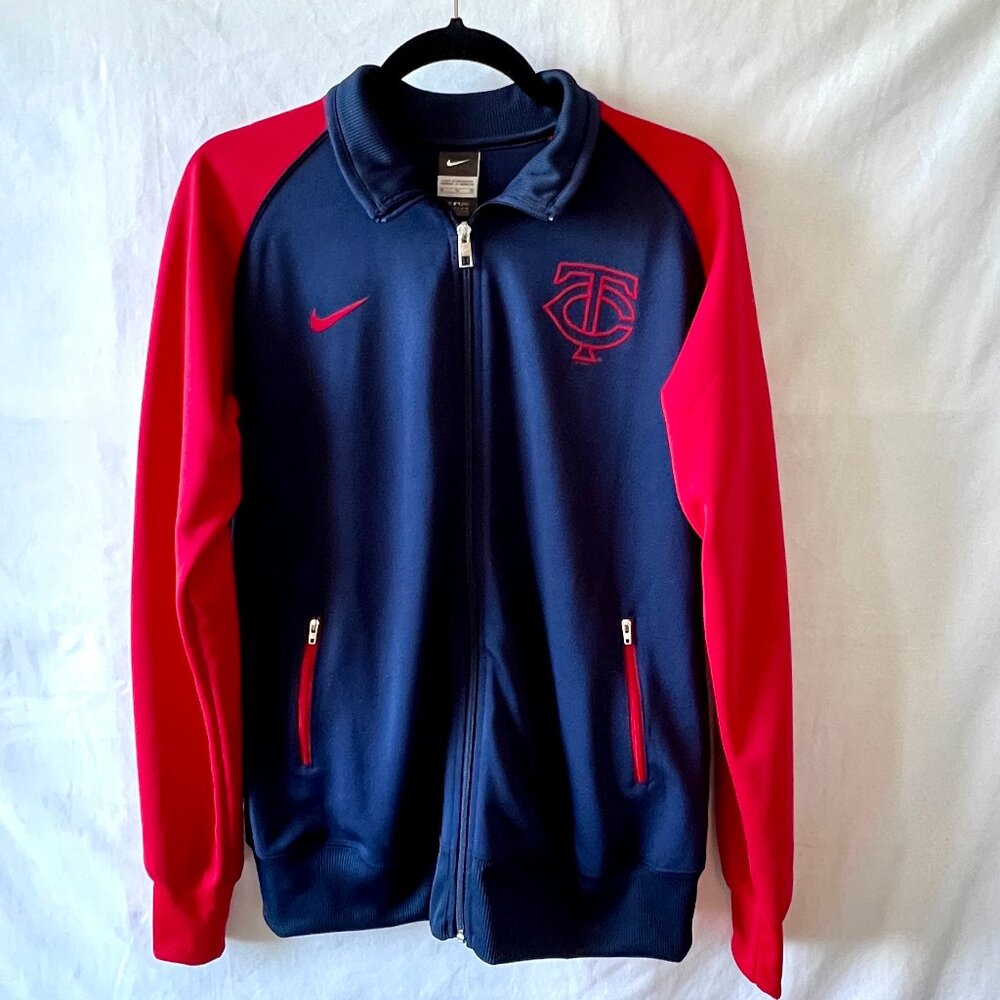 Nike Genuine Merchandise Minnesota Twins Zip Up Jacket Navy and Red, Size XL